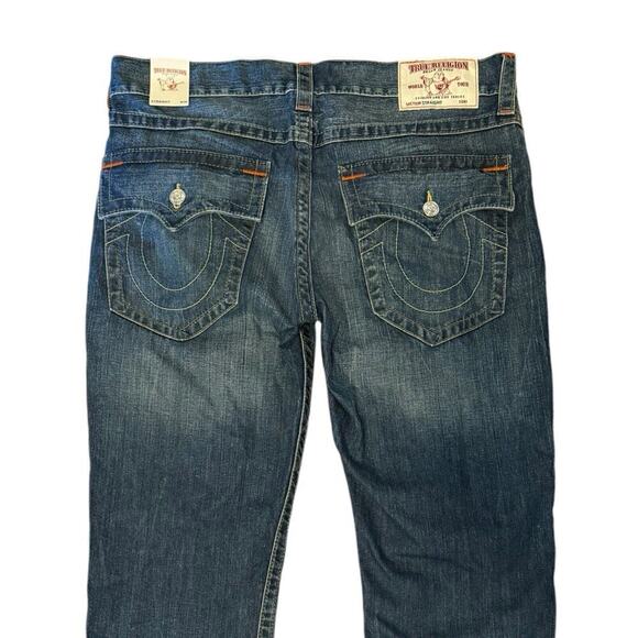 TRUE RELIGION NEW Ricky Relaxed Straights Men’s Jeans Size 36 X 35 Medium Wash - Picture 3 of 11